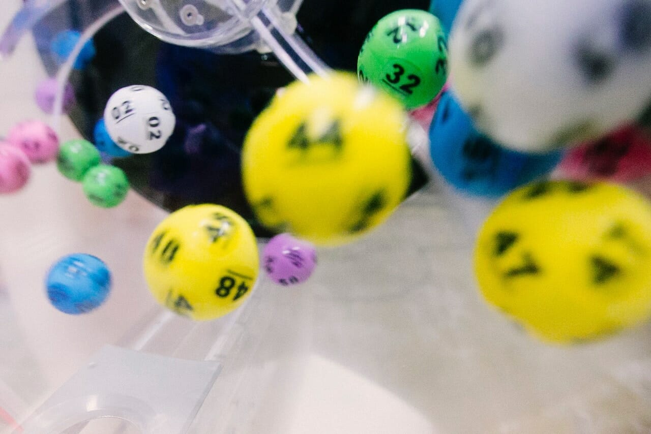 lottery balls in the machine