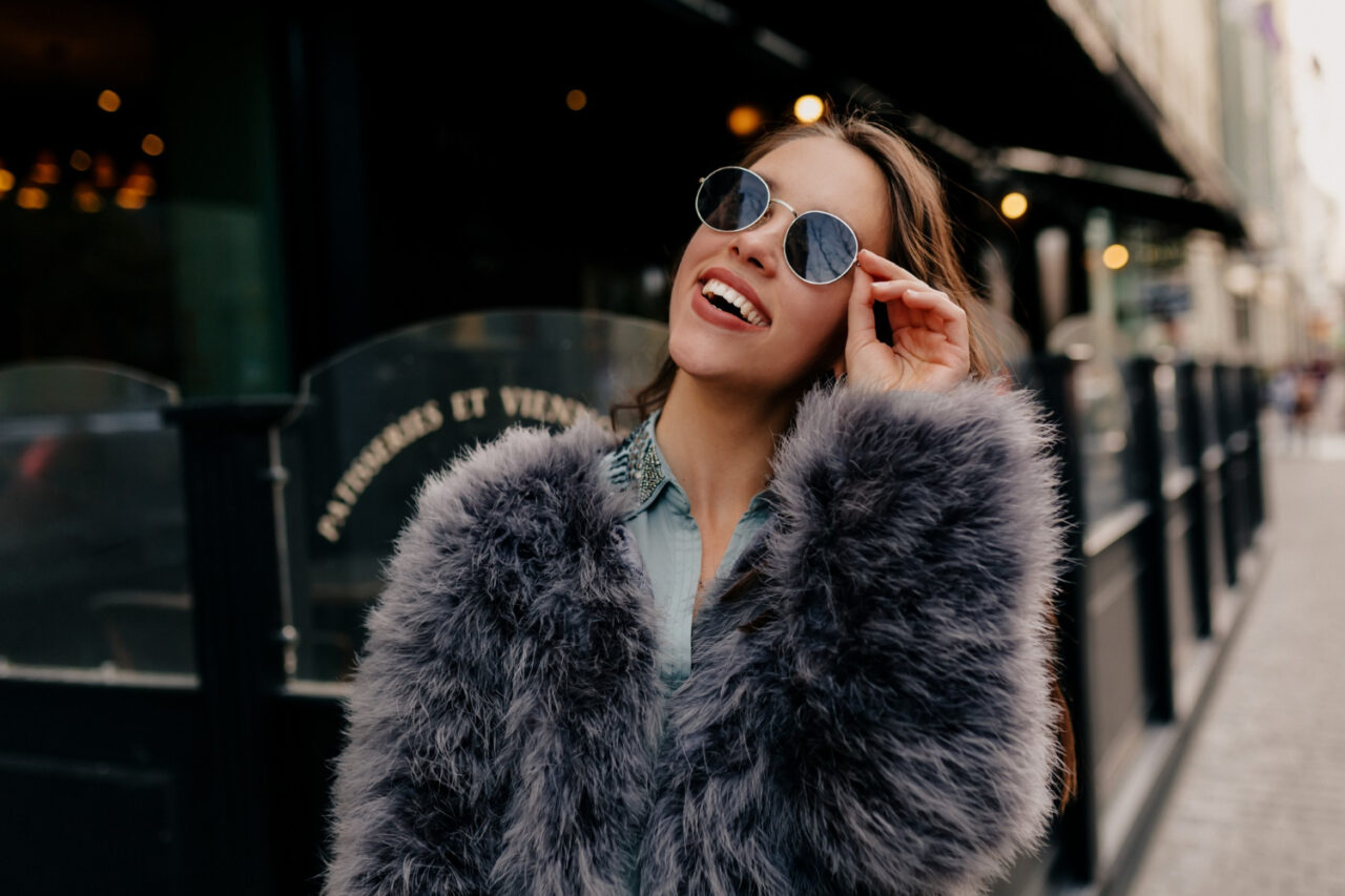 keep warm in a faux fur jacket this winter